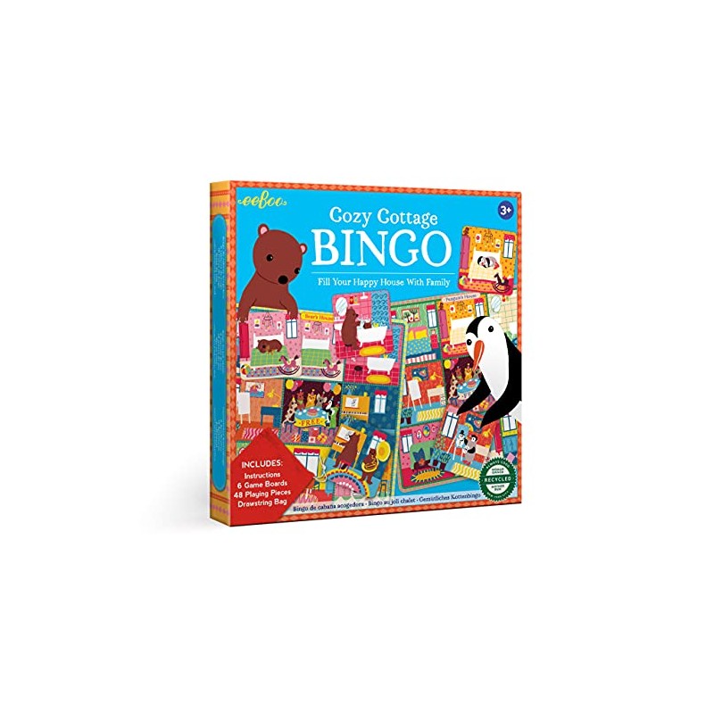 eeBoo Cozy Cottage Bingo,Multi,1 ea
