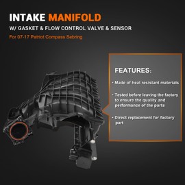 XUNUOPARTS Intake Manifold w/Runner Control Valve Air Pressure Sensor Compatible with 2007-2010 Jeep Patriot 2.0L 2011-2017 Jeep Compass 2.4L Replace# 4884495AK 4884495AH