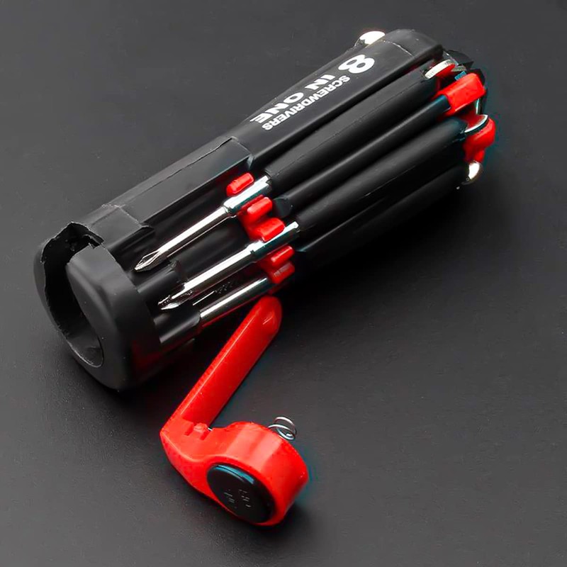 ANCLLO 8 in 1 Multifunction Screwdriver with Light, Foldable Design