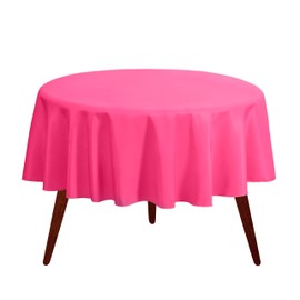 Gee Di Moda Tablecloth - 70" Inch Round Tablecloths for Circular Table Cover in Fuchsia Washable Polyester - Great for Buffet Table, Parties, Holiday Dinner & More