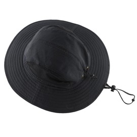 Connectyle UPF 50+ Safari Hat, Men's, Wide Brim Sun Hat, Foldable, Mesh, Hiking, Climbing, Fishing Hat, Black