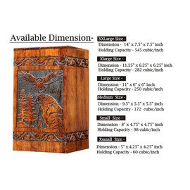 Wooden Urn for Human Ashes Adult Male/Women - Rosewood Funeral Cremation Urn for Ashes - Eagle Wooden Urns Hand-Crafted (XS(5x4.25) 60 Cu/in)