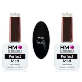 RM Beautynails Perfect Gloss/Perfect Matt Economy Set Quickfinish UV LED Gel Nail Gel 2 x 10 ml (Pack of 2)