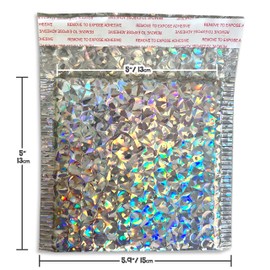 20pcs 5"x5" Holographic Bubble Mailers Mail Bags Jewelry 5x5 Shipping Bag 5 x 5 Self Seal Padded Envelopes Pouches