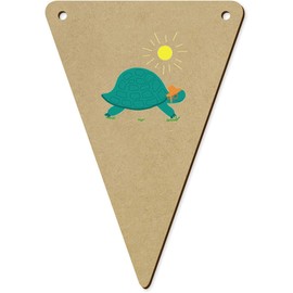 5 x 140mm 'Tortoise With A Sun Hat And Glasses' Wooden Bunting Flags (BN00083602)