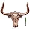 5MOONSUN5 Longhorn Steer Head Wall Mounted Cabinet Hardware, Rustic Decor,