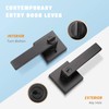 KNOBWELL 6 Pack Matte Black Heavy Duty Entry Door Handle
