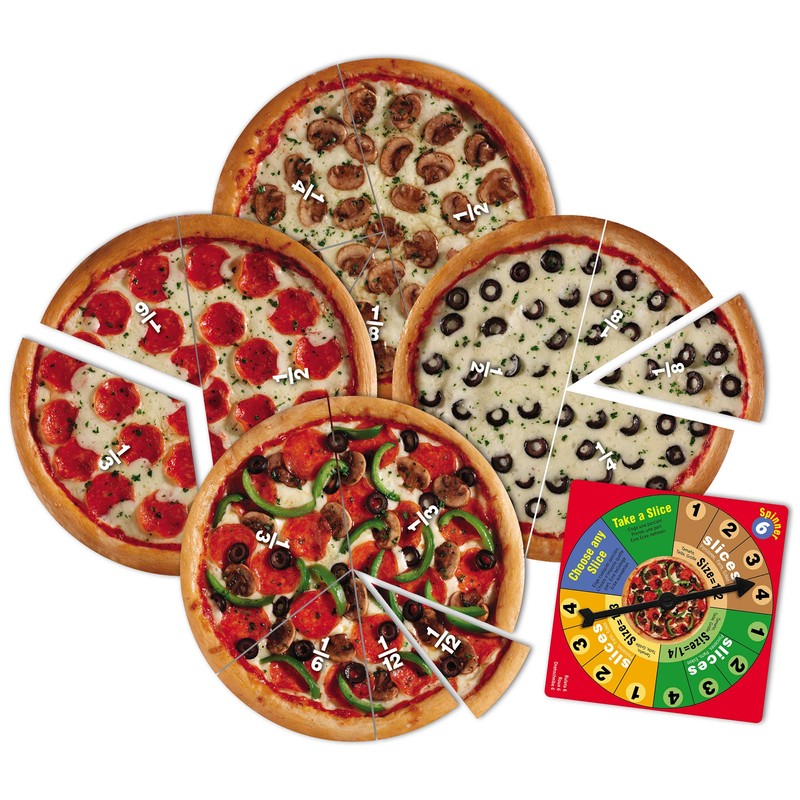 Learning Resources Pizza Fraction Fun Game, 13 Fraction Pizzas, 67