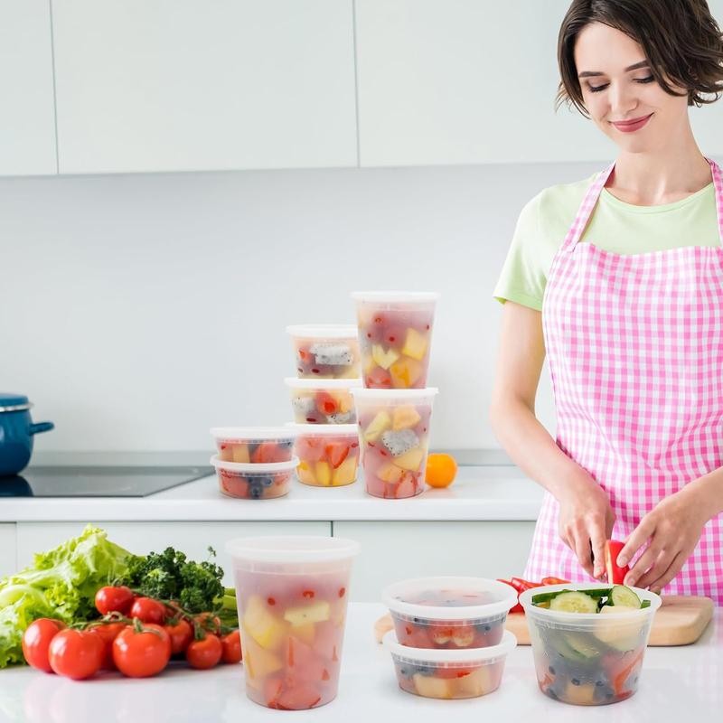 Deli Containers with Lids 48 Sets- Disposable Soup Containers with