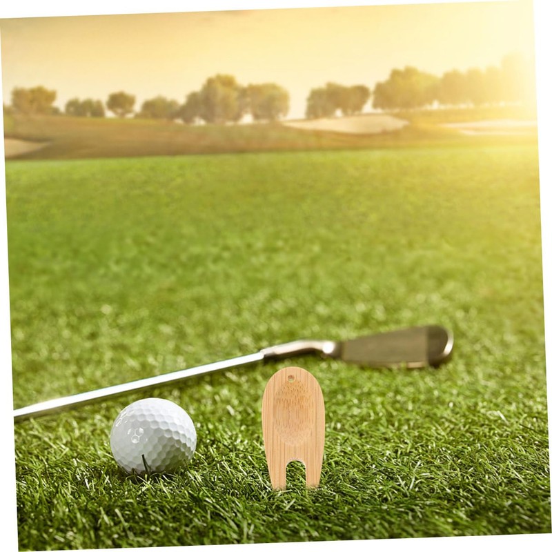 Mipcase 8pcs Bamboo Golf Divot Tool Divot Repair Tool Fork