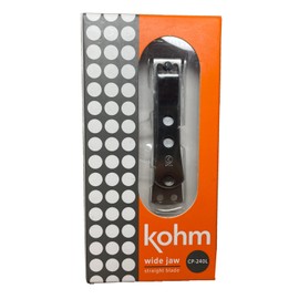 Kohm CP-240L Straight Blade, 5mm Heavy Duty, Wide Jaw Toenail Clippers for Thick