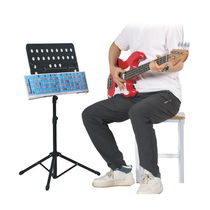 Bass Guitar Fretboard Note Chart, 4 String Bass Scale Chart