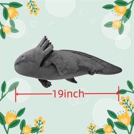 FRANKIEZHOU Realistic Axolotl Plush Toy-Grey, 19”Long, Lifelike Axolotl Stuffed Animal, Axolotl Toy, Soft Axolotl Plushie Toys,Pillows for Kids,Gifts for Kids,Baby Gift,Cute Plush,Home Decor