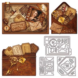 GLOBLELAND Art Journals Cutting Dies for Card Making Folder Envelope Cut Die for DIY Scrapbooking Journal Embossing Paper Craft Decor