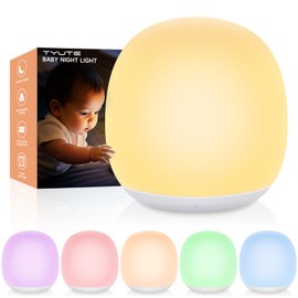 Tyute Baby Night Light, Nursery Night Lamp with 8 RGB Colors Changing, 1h Timer, Rechargeable & Touch Control, Soft BPA Free Portable Dimmable Night Lamp for Kids Room Breastfeeding