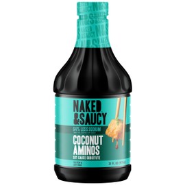 Naked & Saucy Low Sodium Coconut Aminos, Soy Sauce Substitute, Gluten-Free, Soy-Free, Vegan, Paleo, 31 fl oz