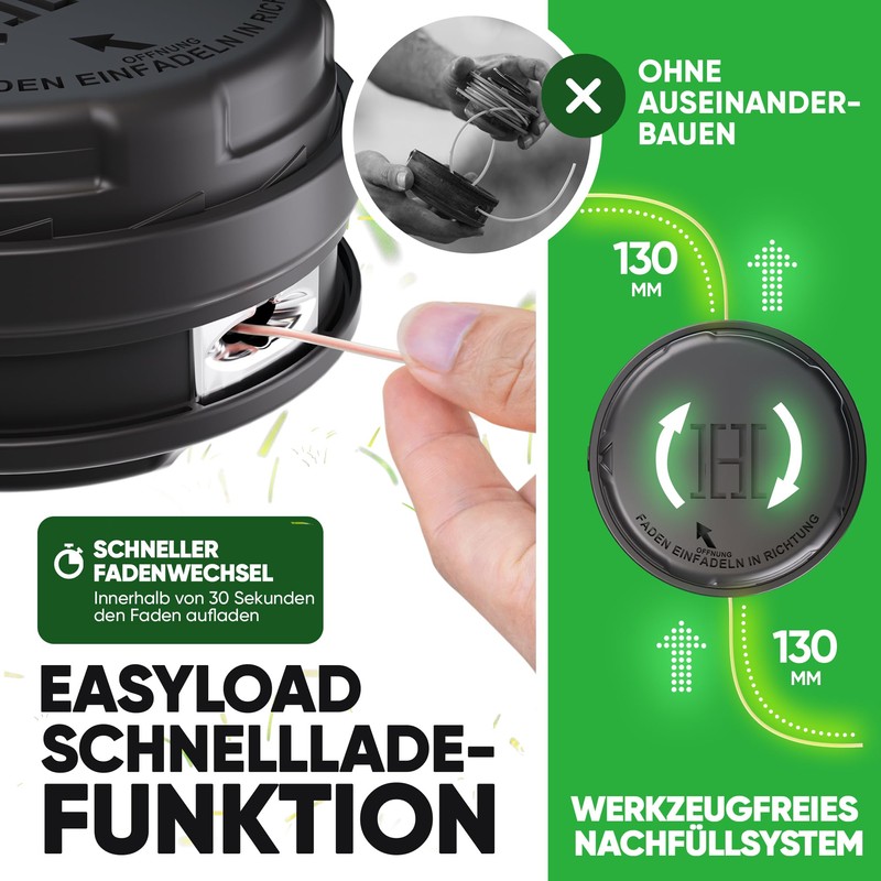 Heckenpracht® Line Head for Brush Cutter with Tap & Go