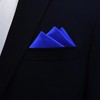 Branduce Royal Blue Pocket Square for Men Plain Silk Blend