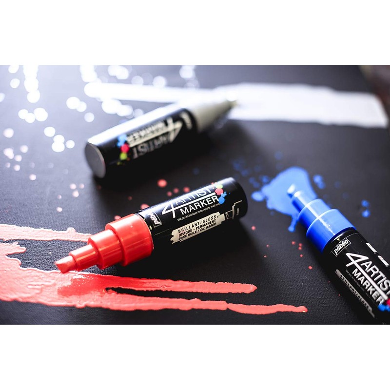 Pebeo 4 Artist Markers, Metal, Grey, 0.1 x 0.1 x