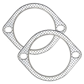 YGQ 3,5 Zoll 89 mm Auspuff Dichtungen Auspuffdichtung, 2 Schrauben für Schalldämpferflanschkrümmer, Hochtemperatur-Graphit mit Feuerring, 2 Stück
