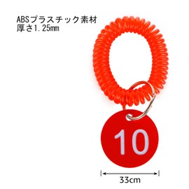 RILIHII (50 Pieces/Set) Number Tags, Door Number Tags, Cloak, Locker, Number Tags, Red, Number Number 1 to 50, Diameter 1.4 inches (35 mm), Key Label Tag, Key Holder, Round, Waterproof, High