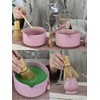 Artcome Matte Pink Matcha Bowl Set with Spout – Handmade
