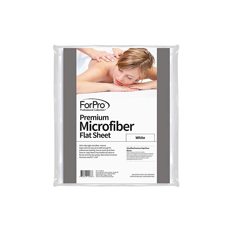 ForPro Professional Collection Premium Microfiber Flat Sheet, Ultra-Light, Stain and