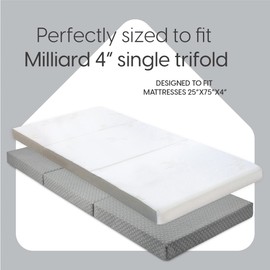 Fitted Sheet for The Milliard Trifold Mattress, Super Soft and Cozy Washable Grey Sheet (Single, 4")