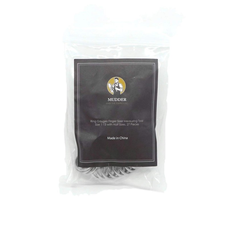 Mudder Stainless Steel Ring Gauges Finger Sizer Measuring Ring Tool,