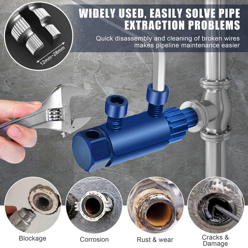 Broken Pipe Thread Extractor Tool, New Broken Faucet Removal Tool,
