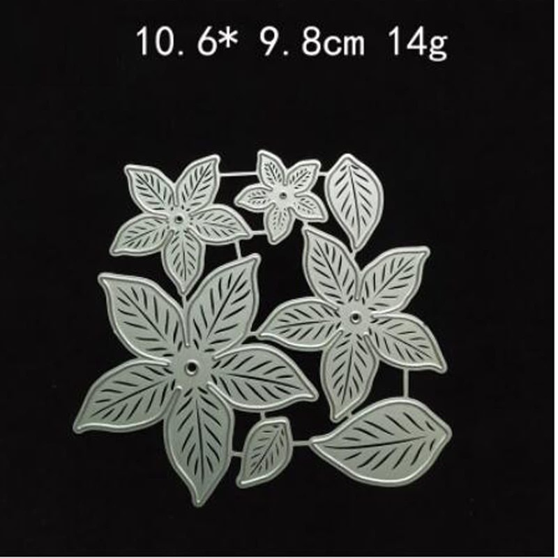 Flower Splendid Poinsettia Metal Die Cuts,Wedding Snowflake Leaf Cutting Dies