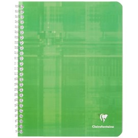Clairefontaine - Ref 87244C - Wirebound Notebook (50 Sheets) - 17 x 22cm in Size, Square Ruling, 90gsm Brushed Vellum Paper, Laminated Card Cover - Random Colour