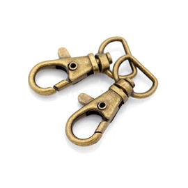 CRAFTMEMORE Swivel Lobster Claw Clasps Classic Trigger Snap Hooks CS10 Purse Landyard Clip Fits 1/2" Strap Pack of 10 (Antique Brass)