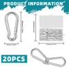 UVVRUR Pack of 20 Carabiner Hook Key Ring 60 x
