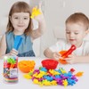 LEADSTAR Montessori Counting Toys,58pcs Rainbow Counting Dinosaurs with Matching Bowl