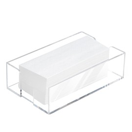 Acrylic Napkin Holder, Clear Modern Design, Countertop Napkins Dispenser, Flat Paper Napkin Organizer fo Bathroom, Kitchen, Restaurant, Office, 9"x5.5"x2.5" ﻿