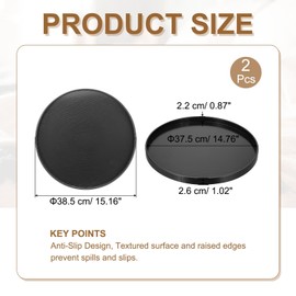 YELARXI Wooden Serving Tray Round Wood Serving Tray Decorative Platter, 15.2 Inch Fit for Home Decor Kitchen Coffee Table Candle Holder, (2 Pcs, Black)