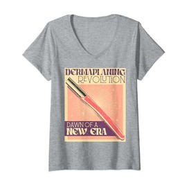 Womens Dermatology Dermaplaning Skincare Dermatologist Derma Nurse V-Neck T-Shirt