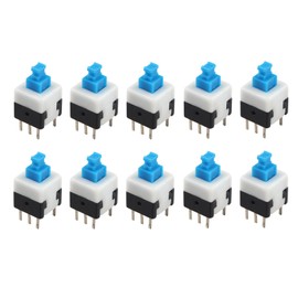 HALJIA 10 6 Pin Self Locking Switch Push Button Switch DPDT 8x8mm