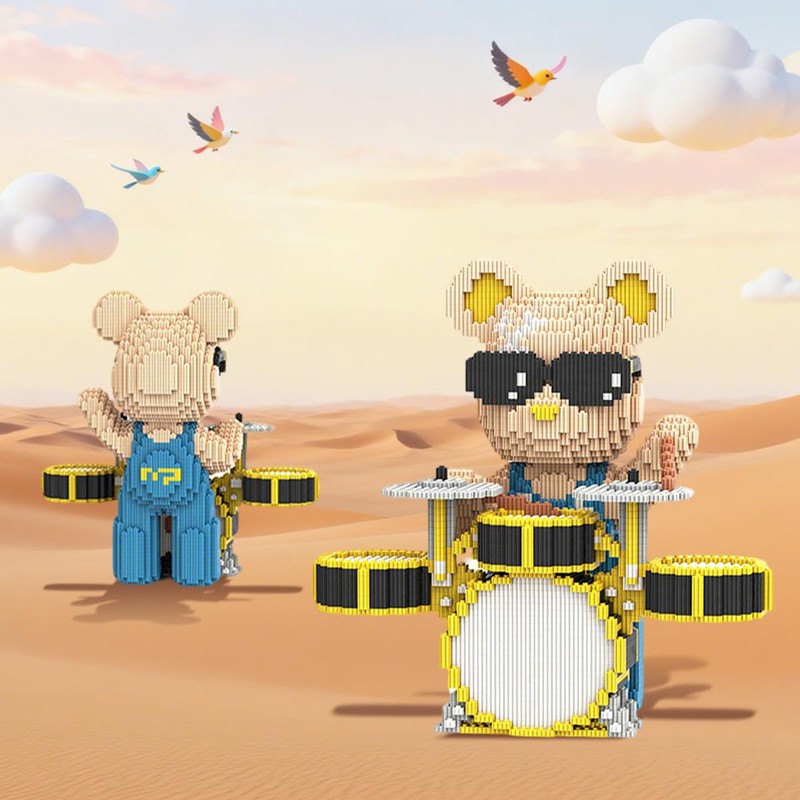 DAHONPA Drum kit Cool Bear Micro Animal Building Blocks Set