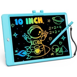 Lcd-Writing-Tablet-for-Kids 10 Inch, Toddler Toys for 3 4 5 6 7 8 Year Old Boy Birthday Gift Ideas, Erasable Drawing Pad Doodle Board Learning Toy Christmas Gifts for Girls Boys (Blue) - Colour: Blue