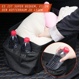 Noosverl Car Organiser, Boot Car, Children's Toy Organiser, Car Seat Organiser, Storage Box, Car Accessories, Children, Waterproof, Non-Slip, Foldable with Car Drink Holder