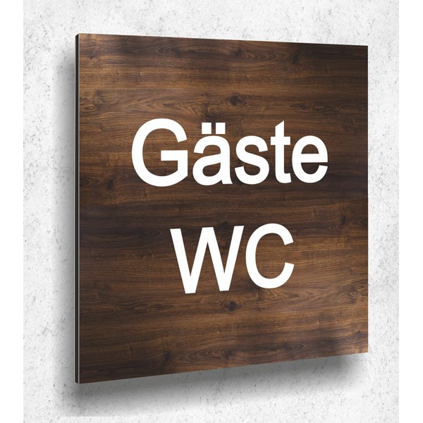 Door Sign for Guest Toilet Women Men Wood Look Oak
