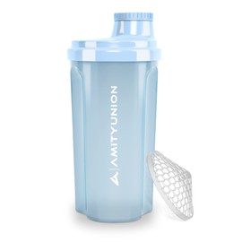Protein Shaker 700 ml "Heaven" Leak-Proof, BPA Free with Click-In Strainer & Scale for Creamy Whey Shakes, Gym Fitness Cup for Isolate & Sports Concentrates, Protein Shaker, Original in Sky Blue