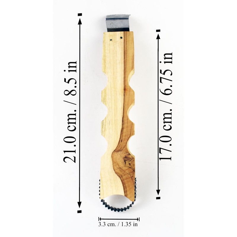 XL Size Wooden Handle Coconut Grater - Durable Sharp Stainless