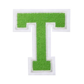 QUARKZMAN Iron-On Letters, 3 Inch Letter T, Large Iron-On Letters, Embroidered Letter Appliques for Clothes and Hats, Green