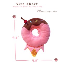 CREAMYCATS Cat Cone, Adjustable Recovery Cat Cone, Cute Comfortable Lightweight Elizabethan Collar for Cat, Kitten, Puppy and Mini Dog, Adorable Ice Cream Design