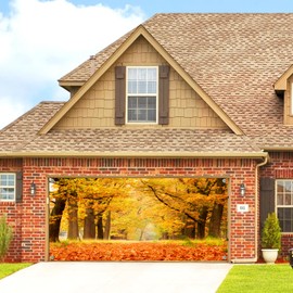 6X13ft Fall Garage Door Decorations Background Autumn Golden Maple Deciduous Backdrop Park Path Autumn Forest Pathway Red Yellow Trees Fall Photo Wedding Newborn Indoor Outdoor Decor Banner Cover