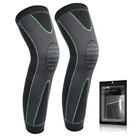 Full Leg Sleeves Long Compression Leg Sleeve Knee Sleeves Protect Leg, for Man Women Basketball, Arthritis Cycling Sport Football, Reduce Varicose Veins and Swelling of Legs(Green,XL,Pair)