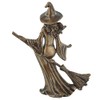 Bronze Colour Witch Riding Broom Gift Ornament Figurine